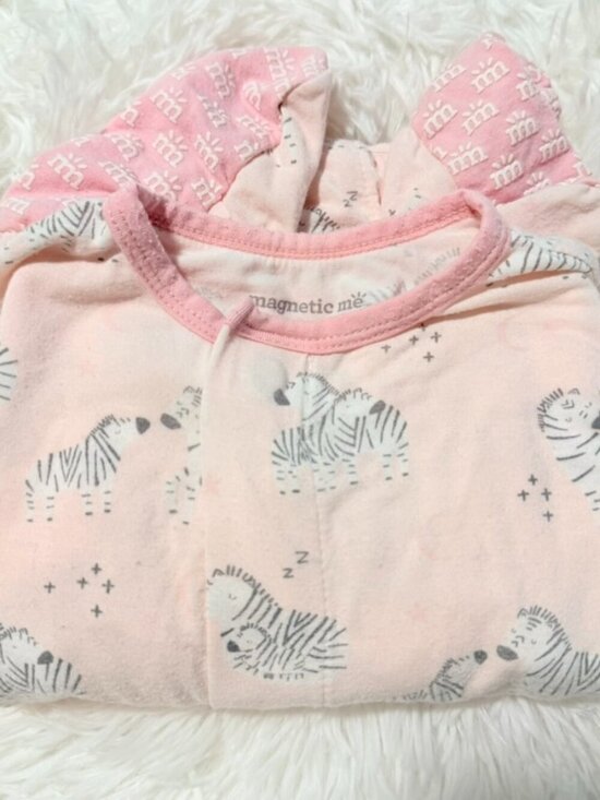 Magnetic Me Other - Magnetic Me Pink Zebra Modal Sleeper Pajamas 12-18M
